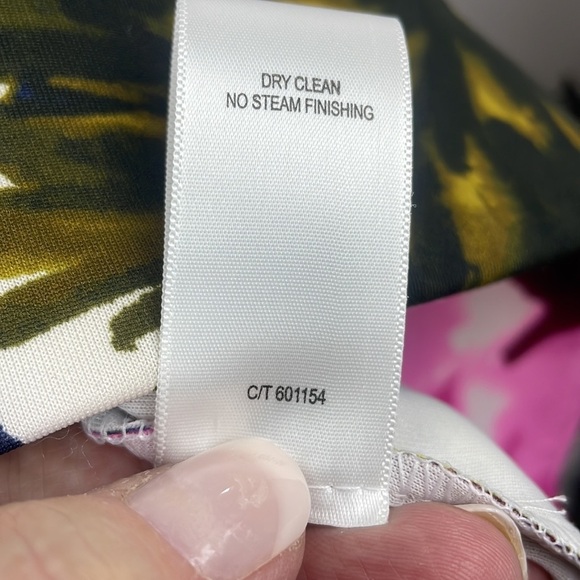 Just…Taylor Navy Striped and Pink Green Floral Gold Zip back Dress Size 4 - Picture 6 of 10